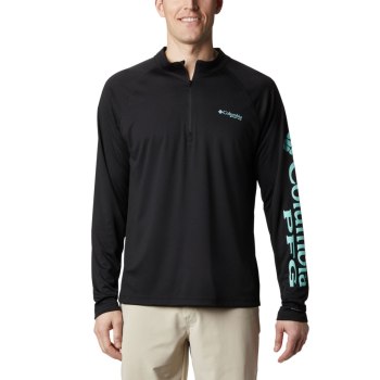 Columbia PFG Terminal Tackle 1/4 Zip, Pullover Negros Para Hombre | 180967-ATB